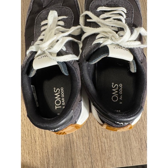 TOMS Women's Black Canvas Low Top Lace Up Sneakers Casual Comfort Size Unknown - Picture 7 of 11